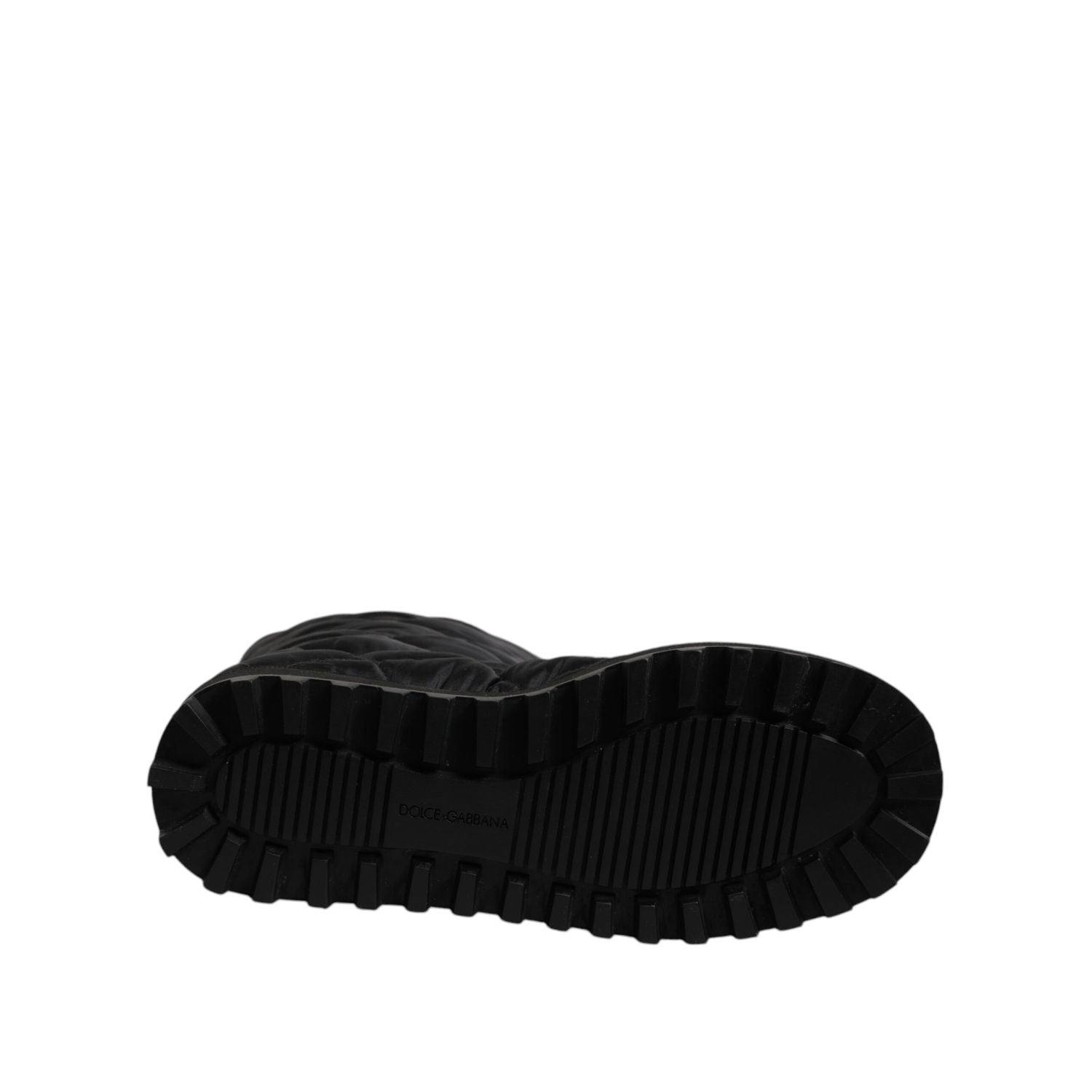 Dolce & Gabbana Black Polyester Padded Mid Calf Boots Winter Shoes