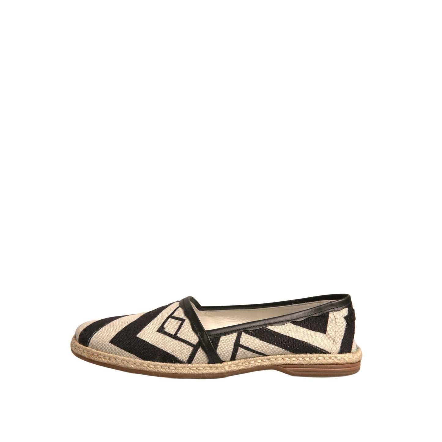 Dolce & Gabbana Black White Stripes Slip On Espadrille Shoes