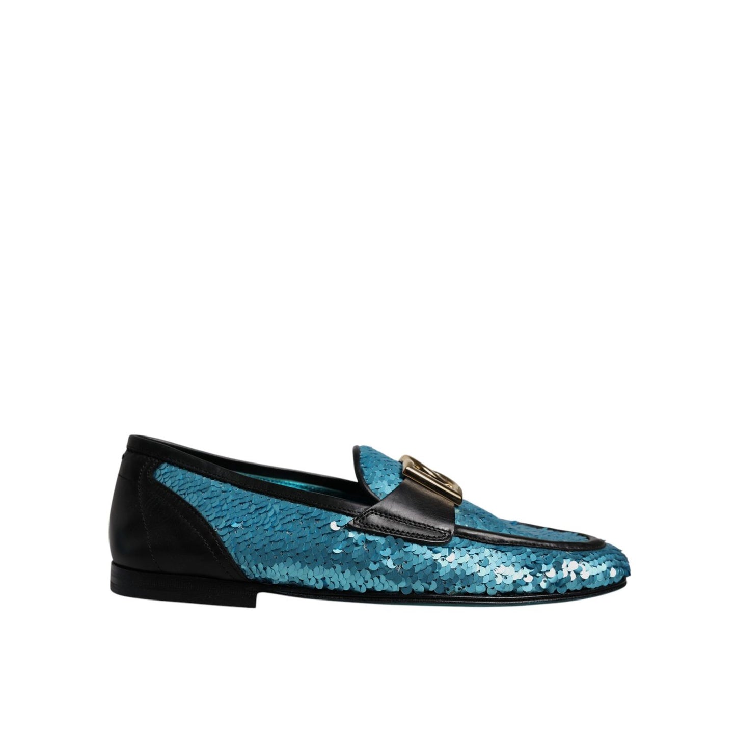 Dolce & Gabbana Blue Sequined Loafers Formal Dress Shoes