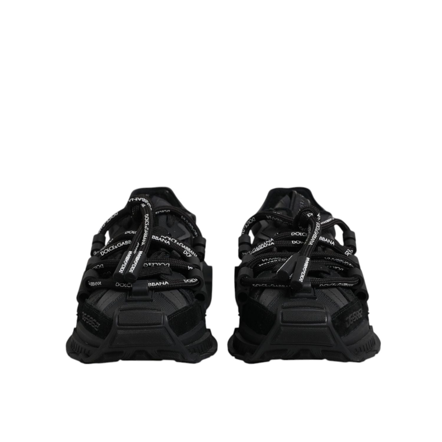 Dolce & Gabbana Black Low Top Space Lace Up Sneakers Shoes