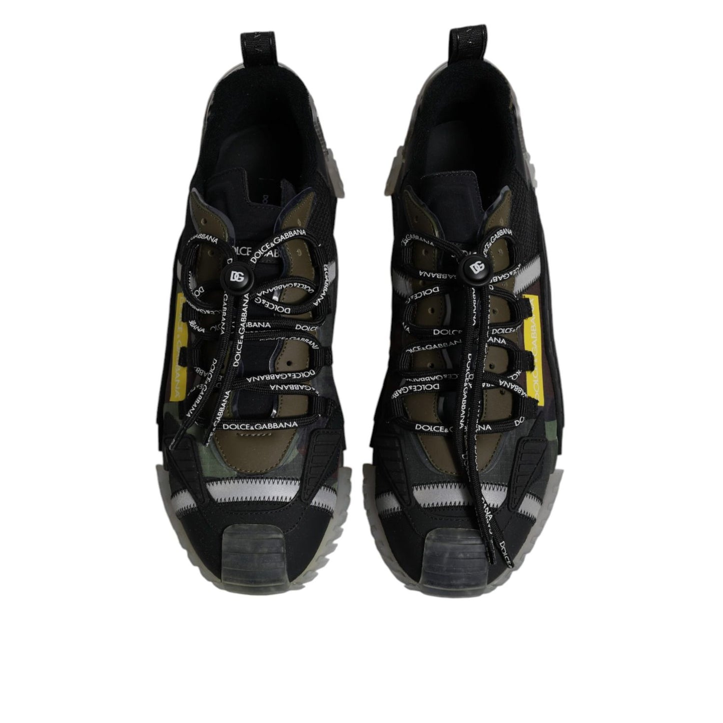 Dolce & Gabbana Black Green Camo NS1 Low Top Sneakers Shoes