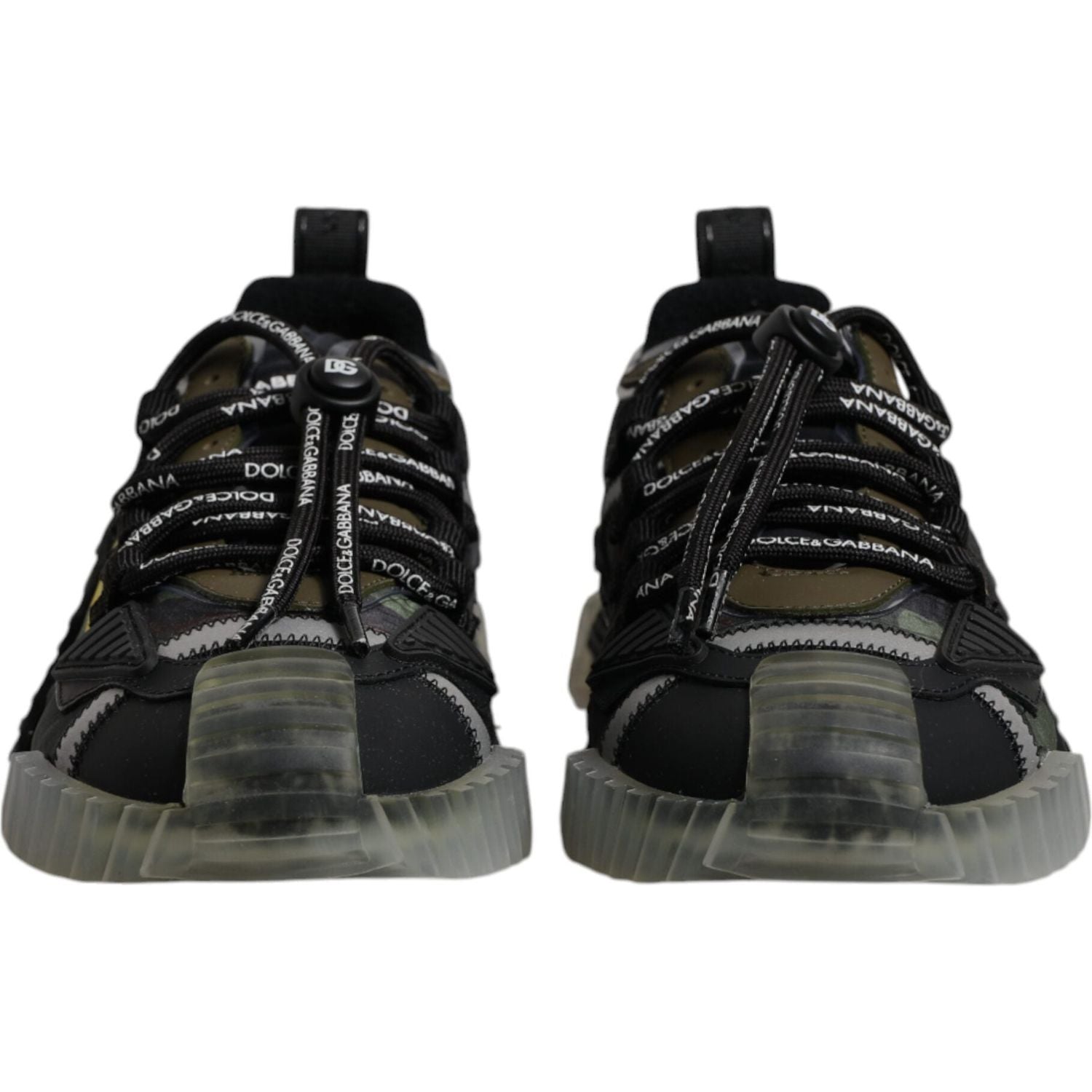 Dolce & Gabbana Black Green Camo NS1 Low Top Sneakers Shoes