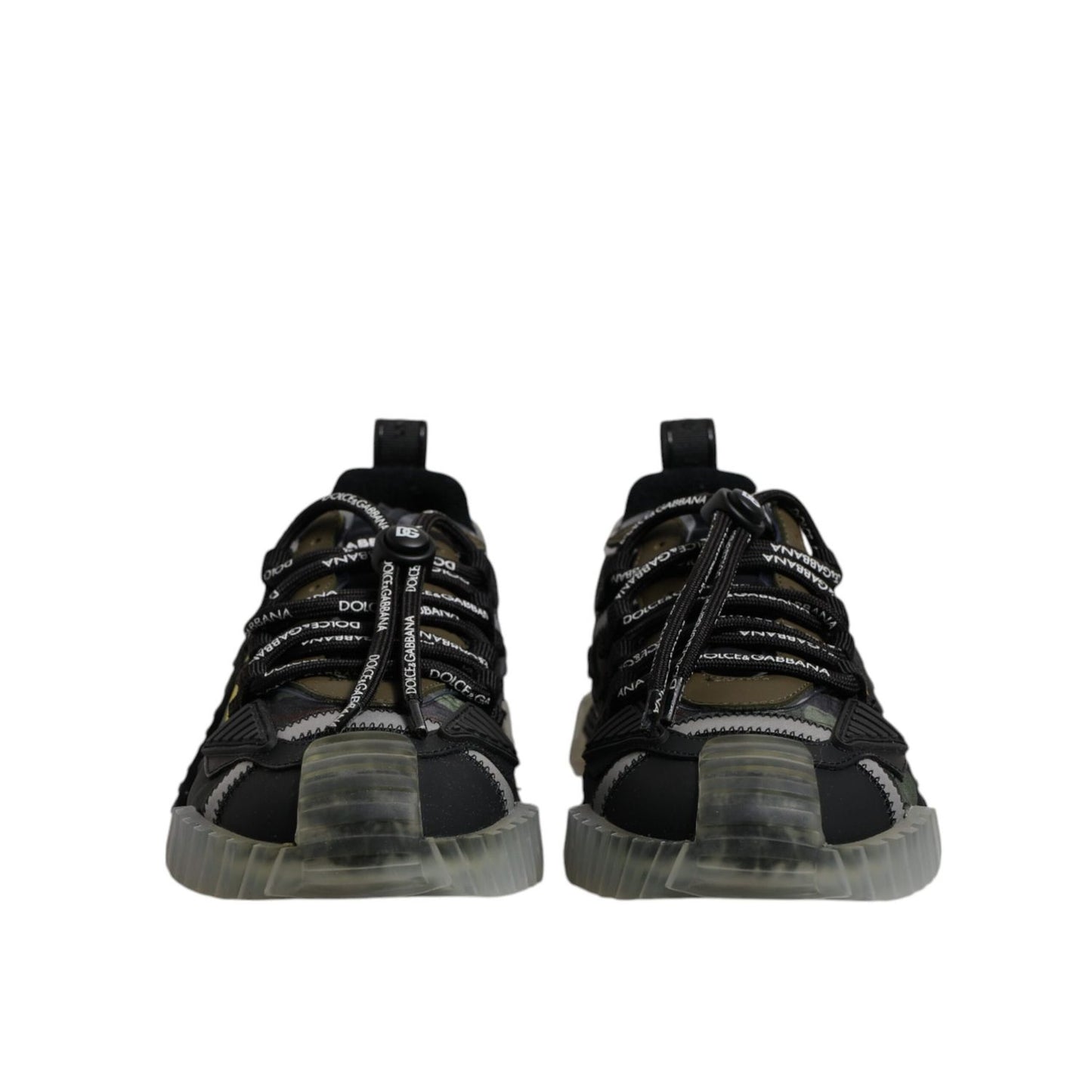 Dolce & Gabbana Black Green Camo NS1 Low Top Sneakers Shoes