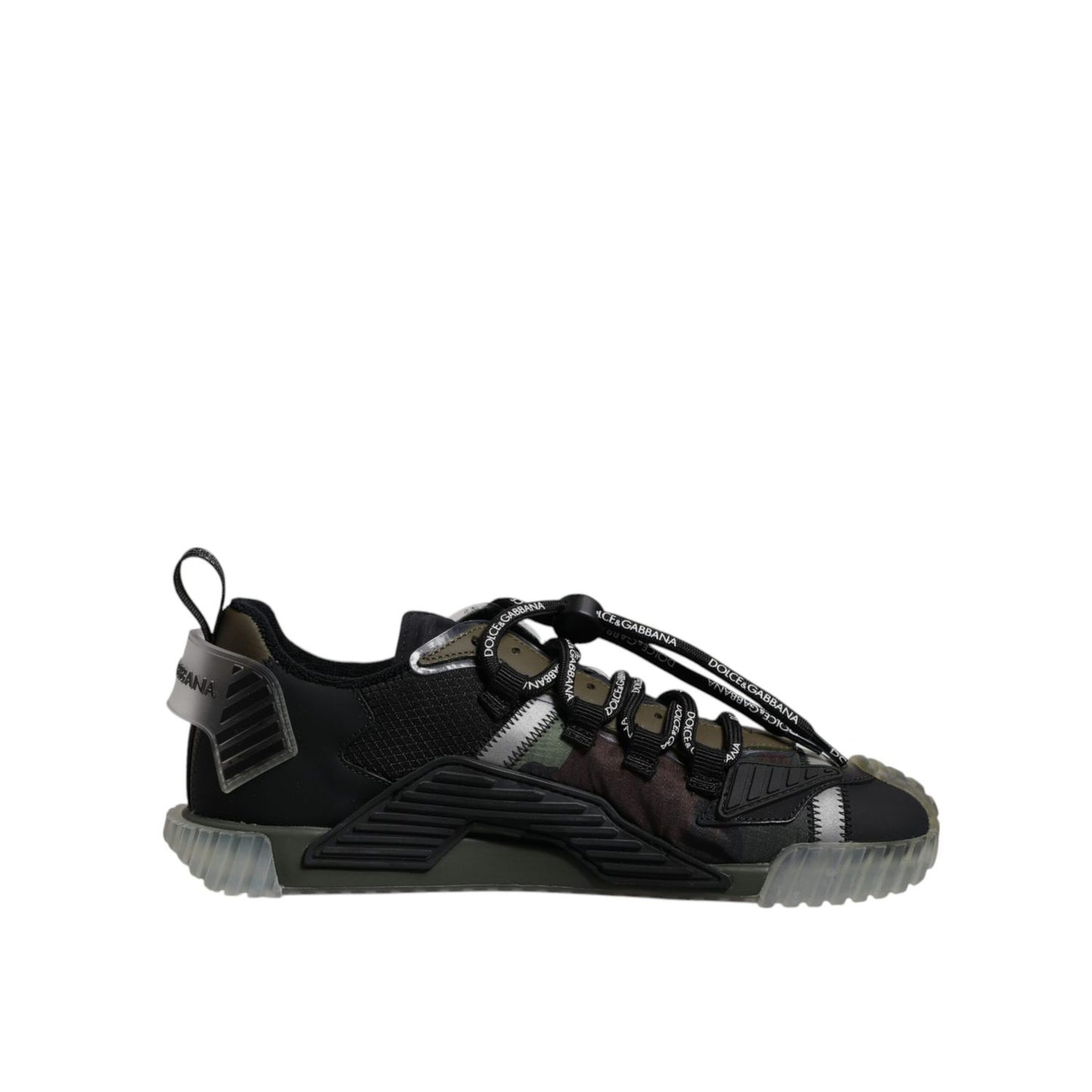 Dolce & Gabbana Black Green Camo NS1 Low Top Sneakers Shoes