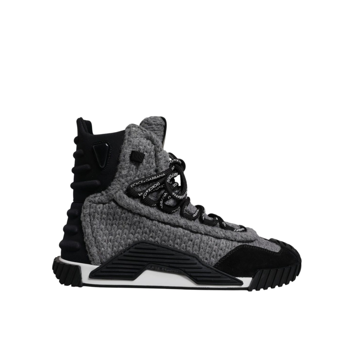 Dolce & Gabbana Gray Black NS1 High Top Boots Sneakers Shoes