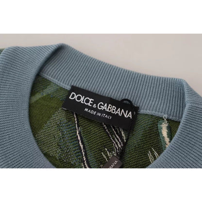 Dolce & Gabbana Jungle Wool Silk Pullover Logo Sweater