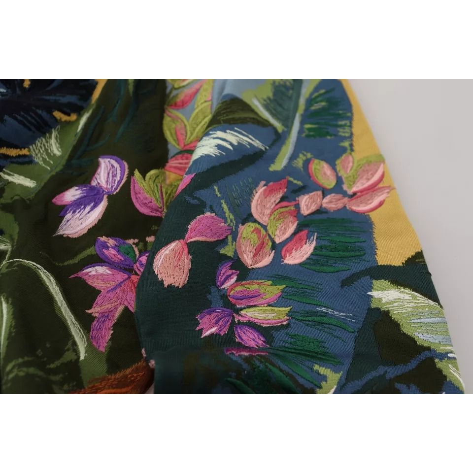 Dolce & Gabbana Jungle Wool Silk Pullover Logo Sweater