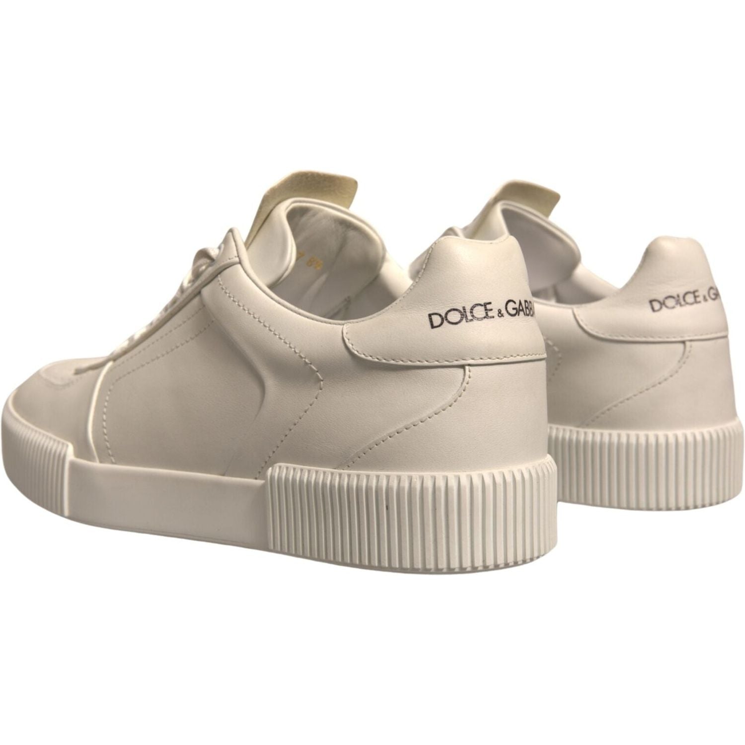 Dolce & Gabbana White Miami Leather Low Top Sneakers Shoes