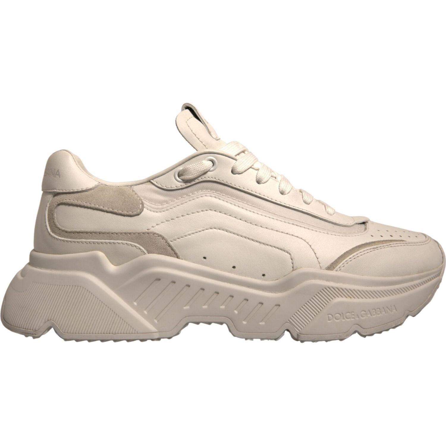 Dolce & Gabbana White Daymaster Leather Low Top Sneakers Shoes