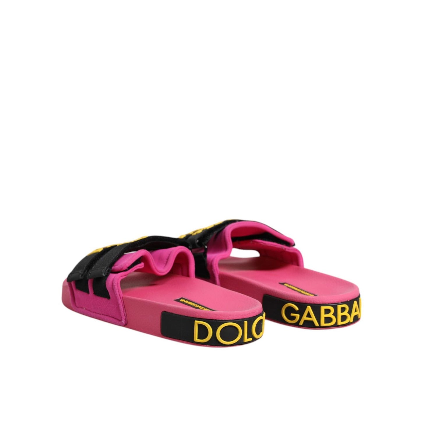 Dolce & Gabbana Fuchsia Neoprene Slides Flats Beachwear Shoes