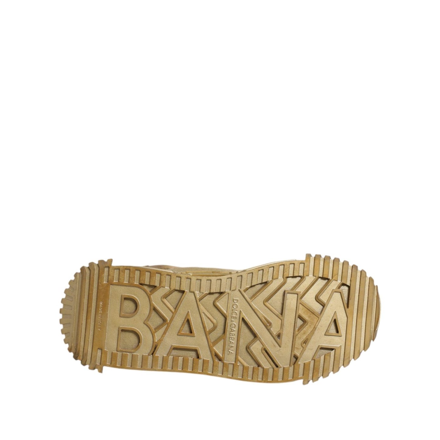 Dolce & Gabbana Gold Stretch Lace Up NS1 Sneakers Shoes