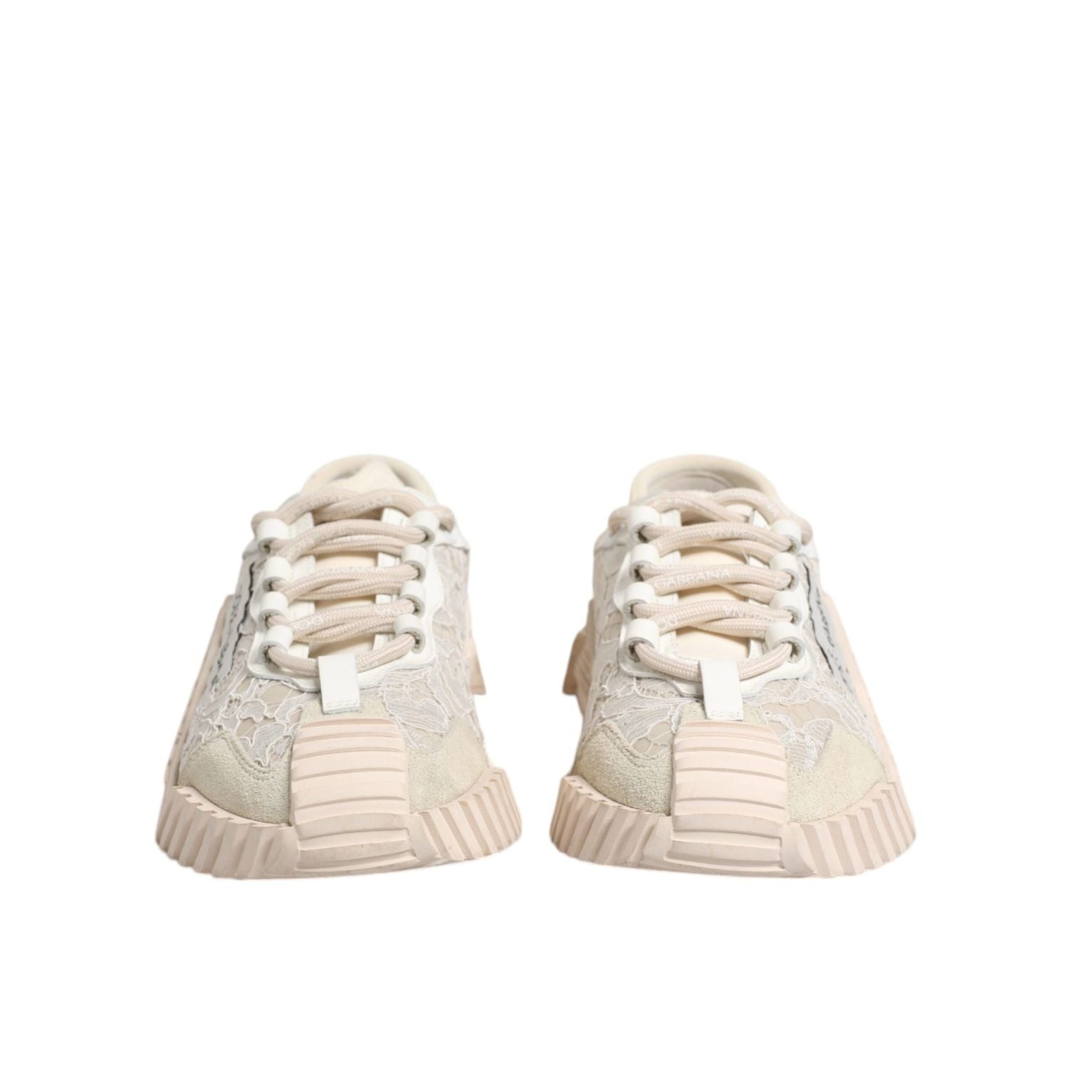 Dolce & Gabbana White Lace NS1 Low Top Sneaker Sports Shoes