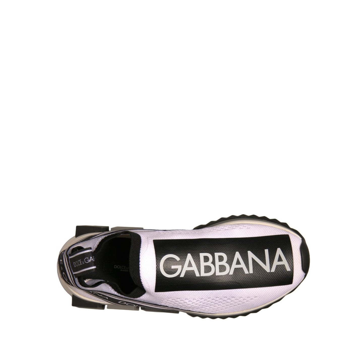 Dolce & Gabbana White Black Slip On Sorrento Sneakers Shoes