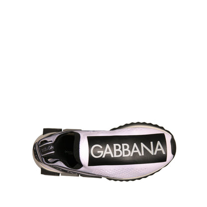 Dolce & Gabbana White Black Slip On Sorrento Sneakers Shoes