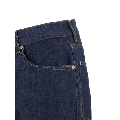 7FOR Blue Cotton Straight-Leg Jeans