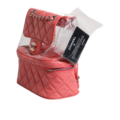 Chanel Pink Vinyl Leather Backpack Purse Bag