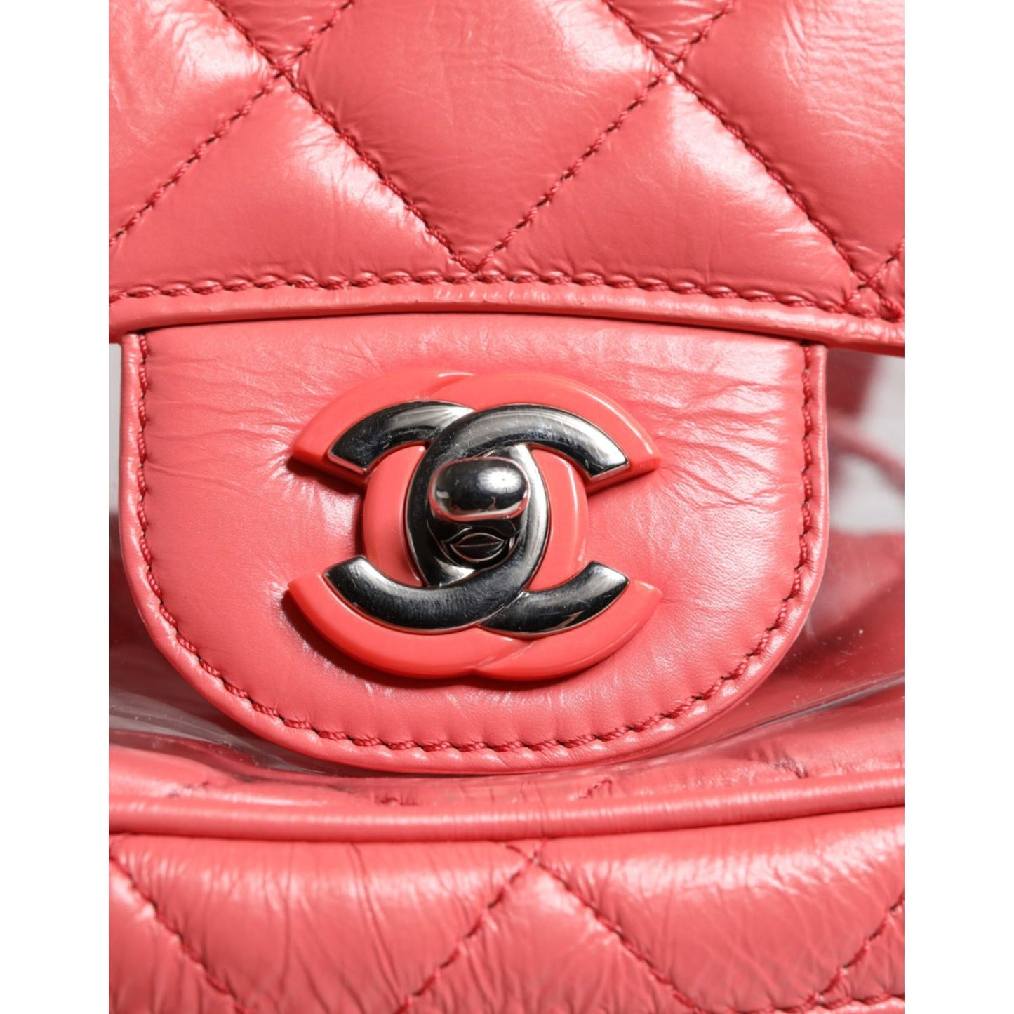 Chanel Pink Vinyl Leather Backpack Purse Bag