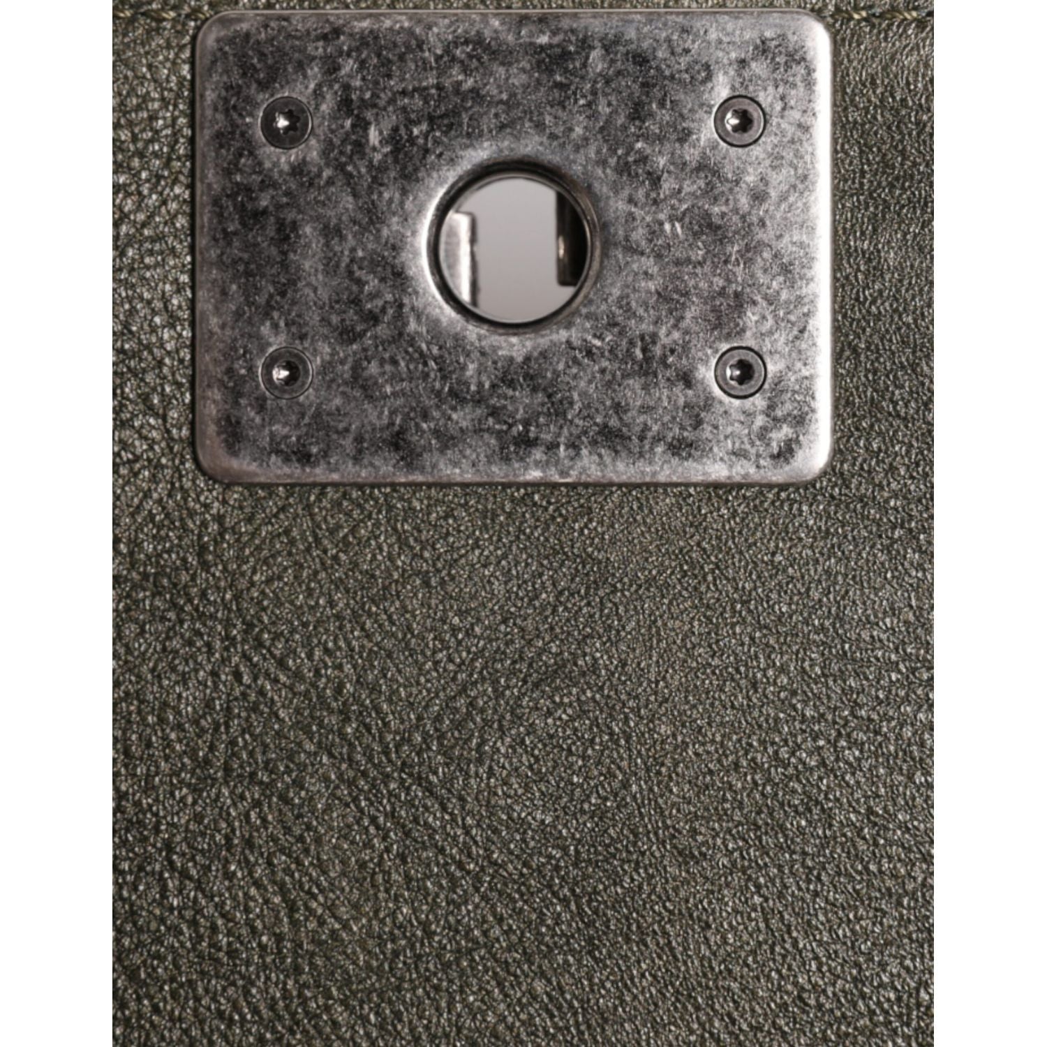 Chanel Dark Green Leather Shoulder Bag Gray Metal Purse Bag