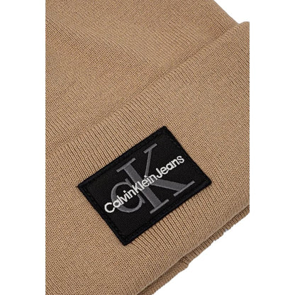 Calvin Klein Jeans Beige Cotton Cap (Baseball Hat)