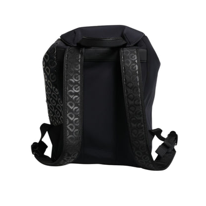 Dolce & Gabbana Black Neoprene Nylon DG Logo School Backpack Bag
