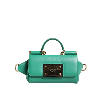 Dolce & Gabbana Emerald Green CalfskinLeather DG Logo Shoulder Bag