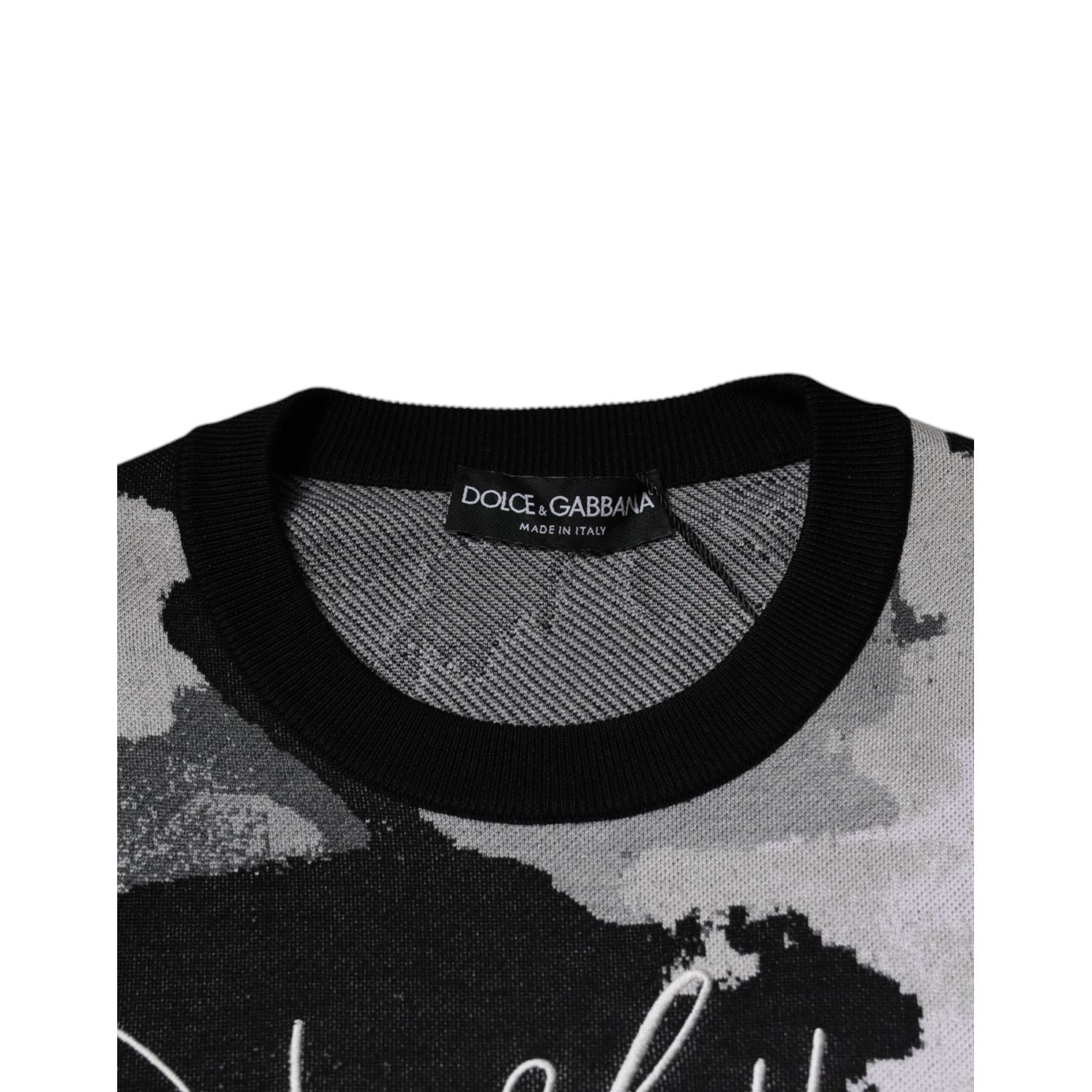 Dolce & Gabbana Multicolor Camouflage Crew Neck Men Pullover Sweater