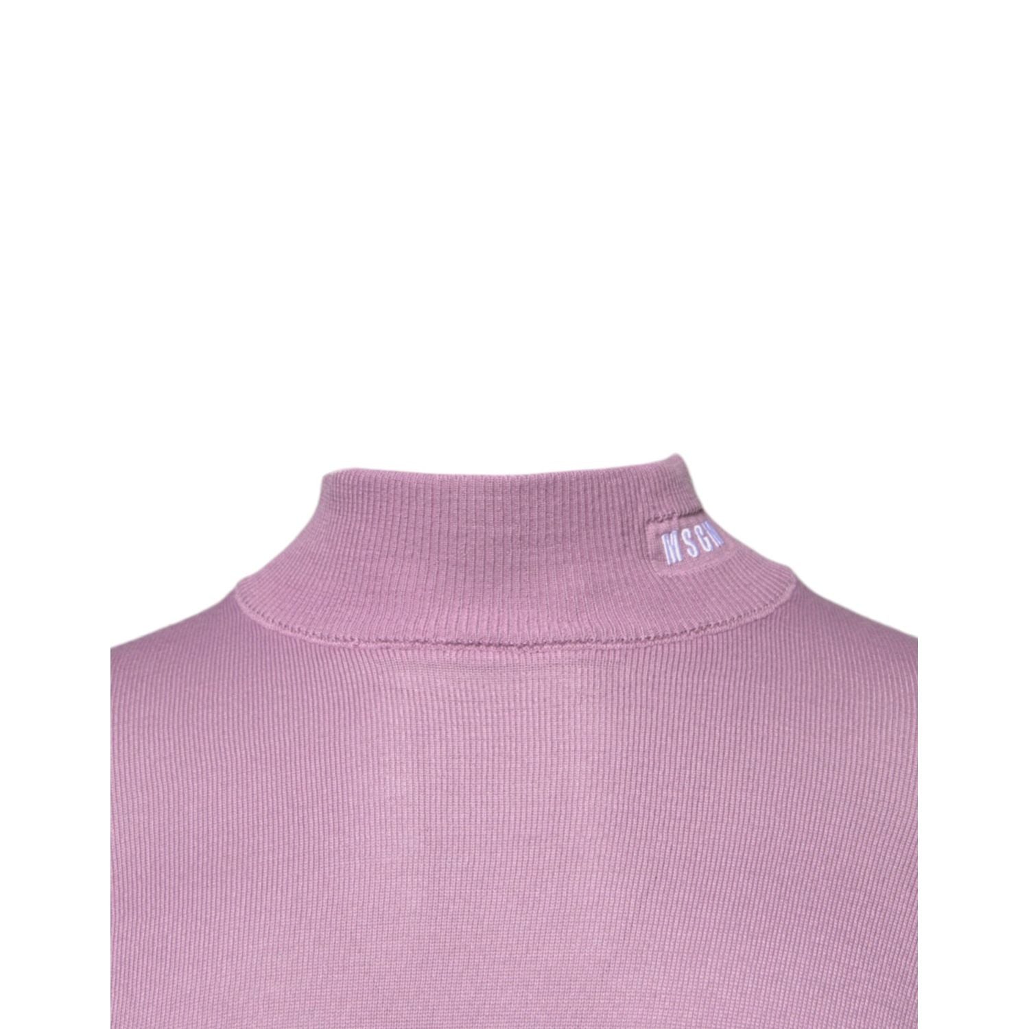 MSGM Purple Wool Knit Turtle Neck Long Sleeve Pullover Sweater