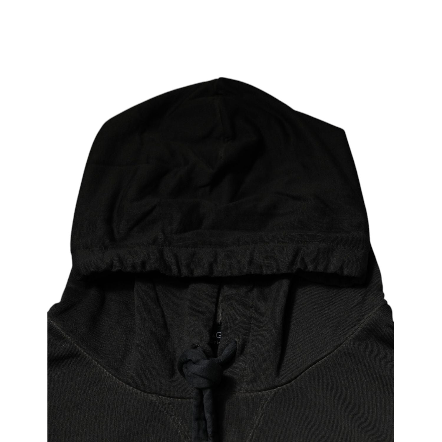 Dolce & Gabbana Black Cotton Hooded DG Shield Pullover Sweater