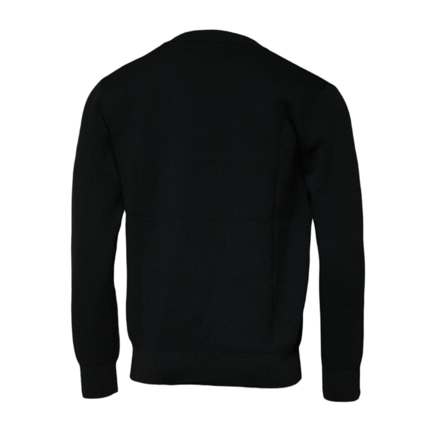 Dolce & Gabbana Black Nylon Logo Crew Neck Pullover Sweater