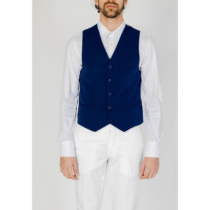Only & Sons Blue Polyester Waistcoat
