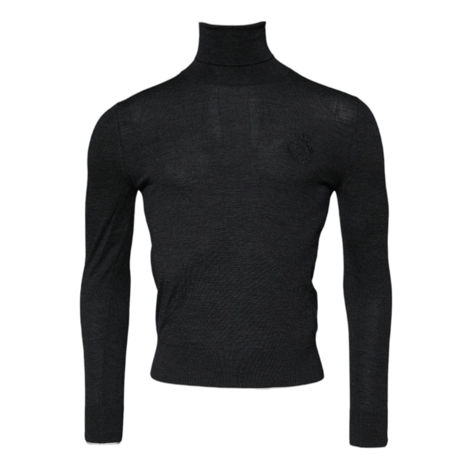 Dolce & Gabbana Black Wool Turtleneck Pullover Sweater