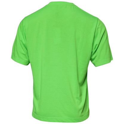 Dolce & Gabbana Green Logo Polyester Crew Neck T-shirt