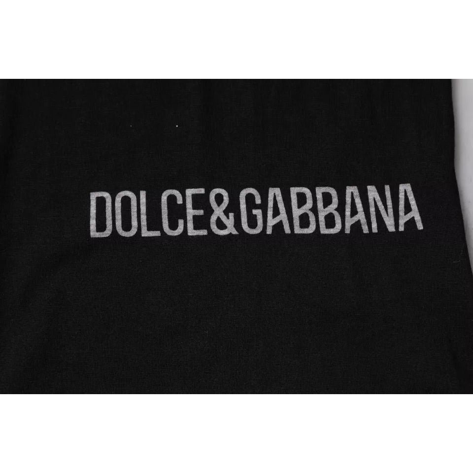 Dolce & Gabbana Black Logo Cotton Crew Neck Men Tee T-shirt