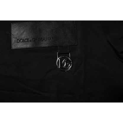 Dolce & Gabbana Black Logo Patch Cotton Crew Neck T-shirt