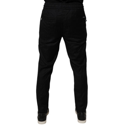 Dolce & Gabbana Black Wool Jogger Jogging Pants