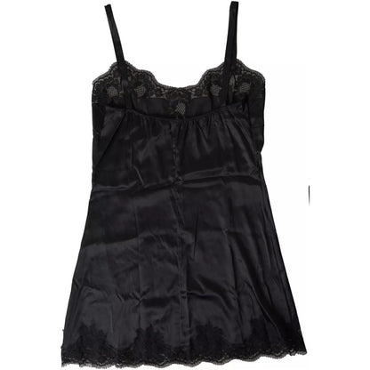 Dolce & Gabbana Black Lace Silk Sleepwear Camisole Top Underwear