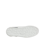 Dolce & Gabbana White Black Leather Portofino Sneaker Shoes