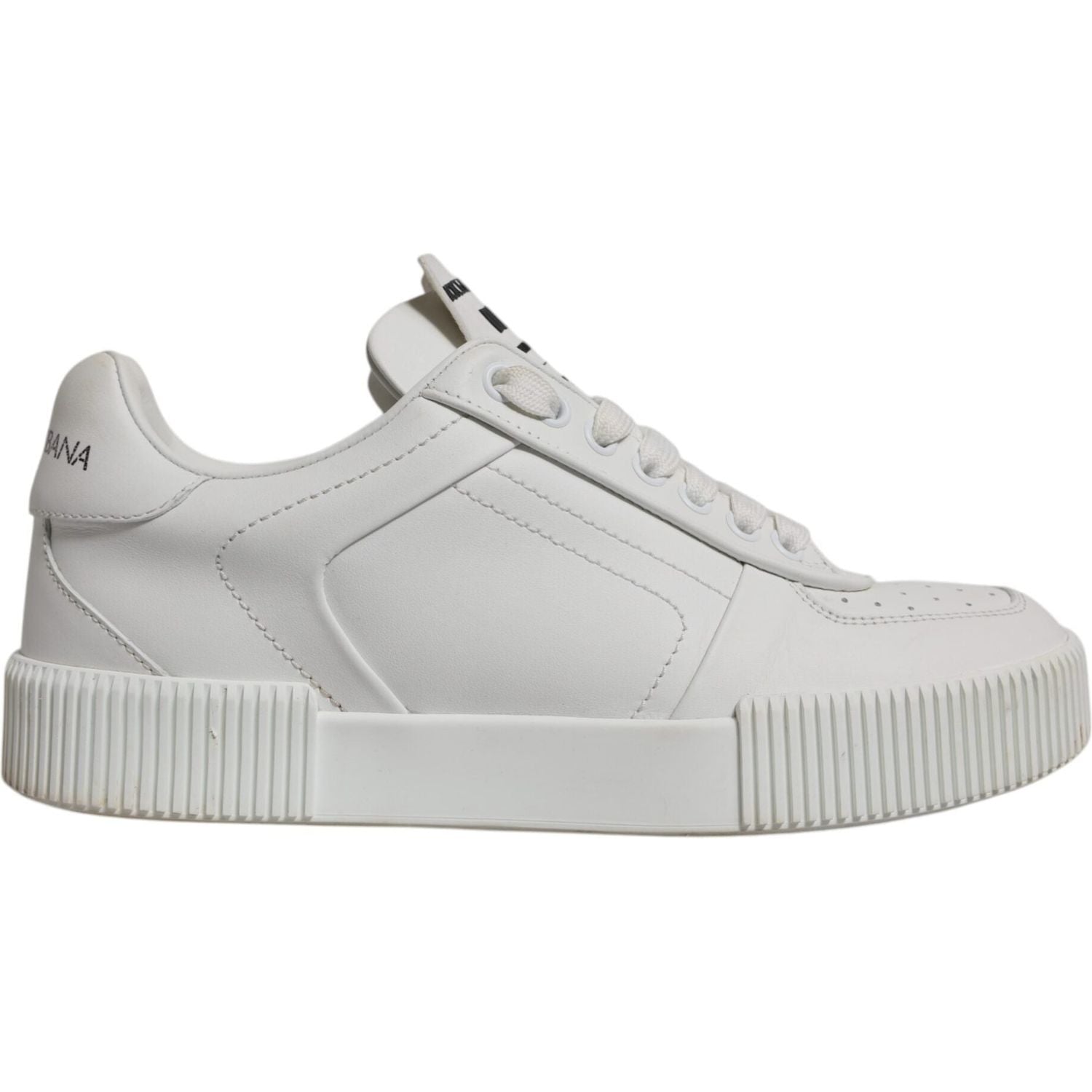 Dolce & Gabbana White Miami Leather Low Top Sneakers Shoes
