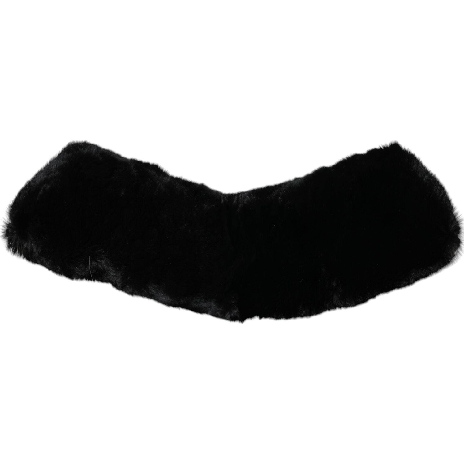 Dolce & Gabbana Black Lamb Fur Collar Women Neck Wrap Scarf
