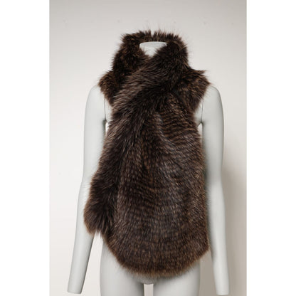 Dolce & Gabbana Brown Raccoon Fur Neck Warmer Winter Scarf