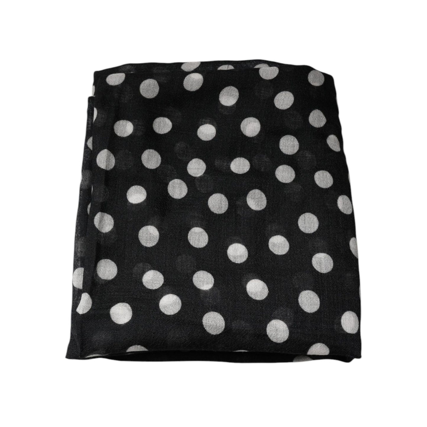 Dolce & Gabbana Black White Polka Dots Fringes Wrap Scarf