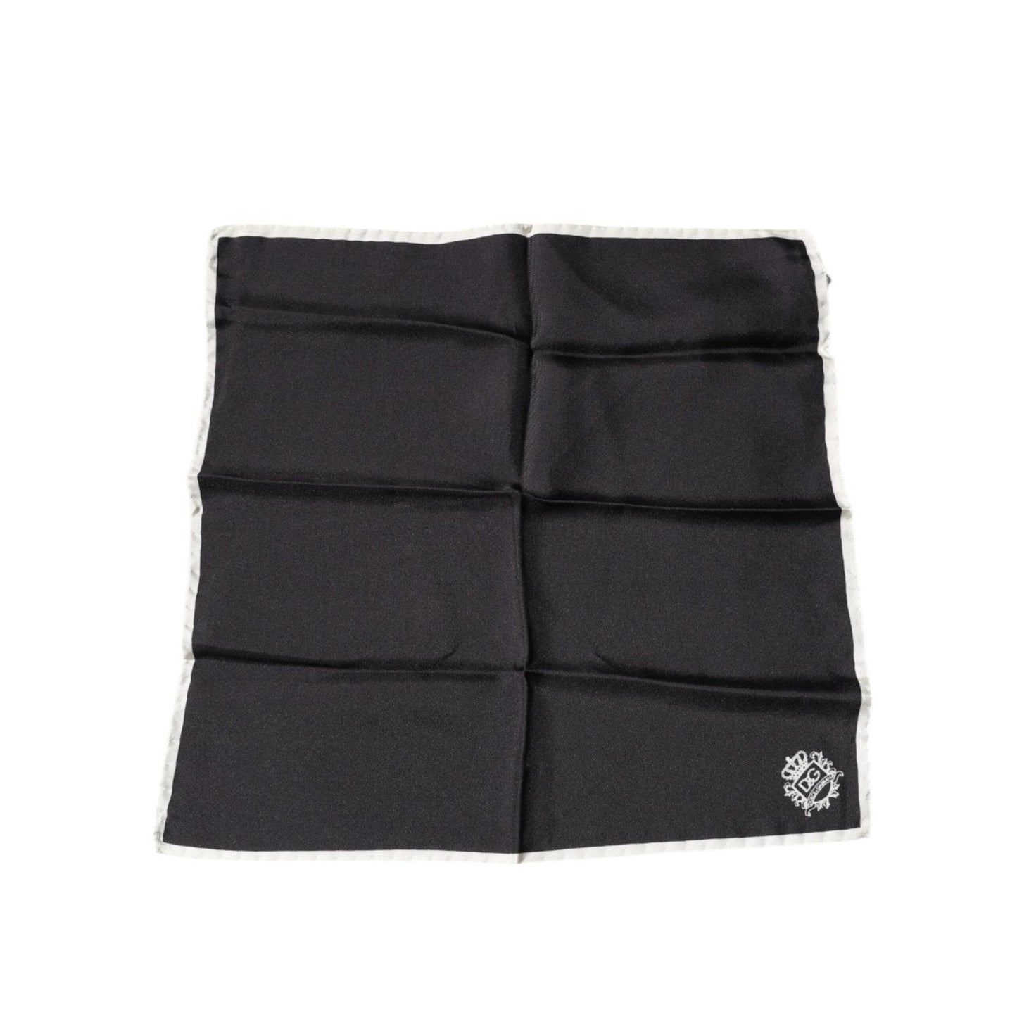 Dolce & Gabbana Black Crown Logo Square Handkerchief Scarf