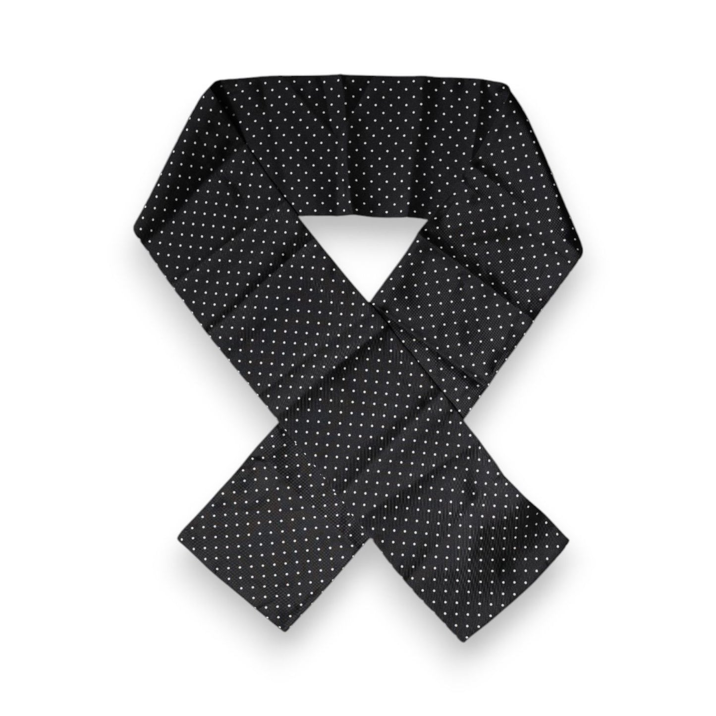 Dolce & Gabbana Black Polka Dots Silk Skinny Neck Wrap Scarf