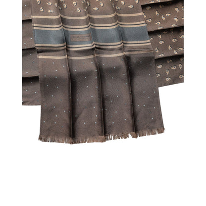 Dolce & Gabbana Brown Fantasy Silk Neck Wrap Shawl Scarf