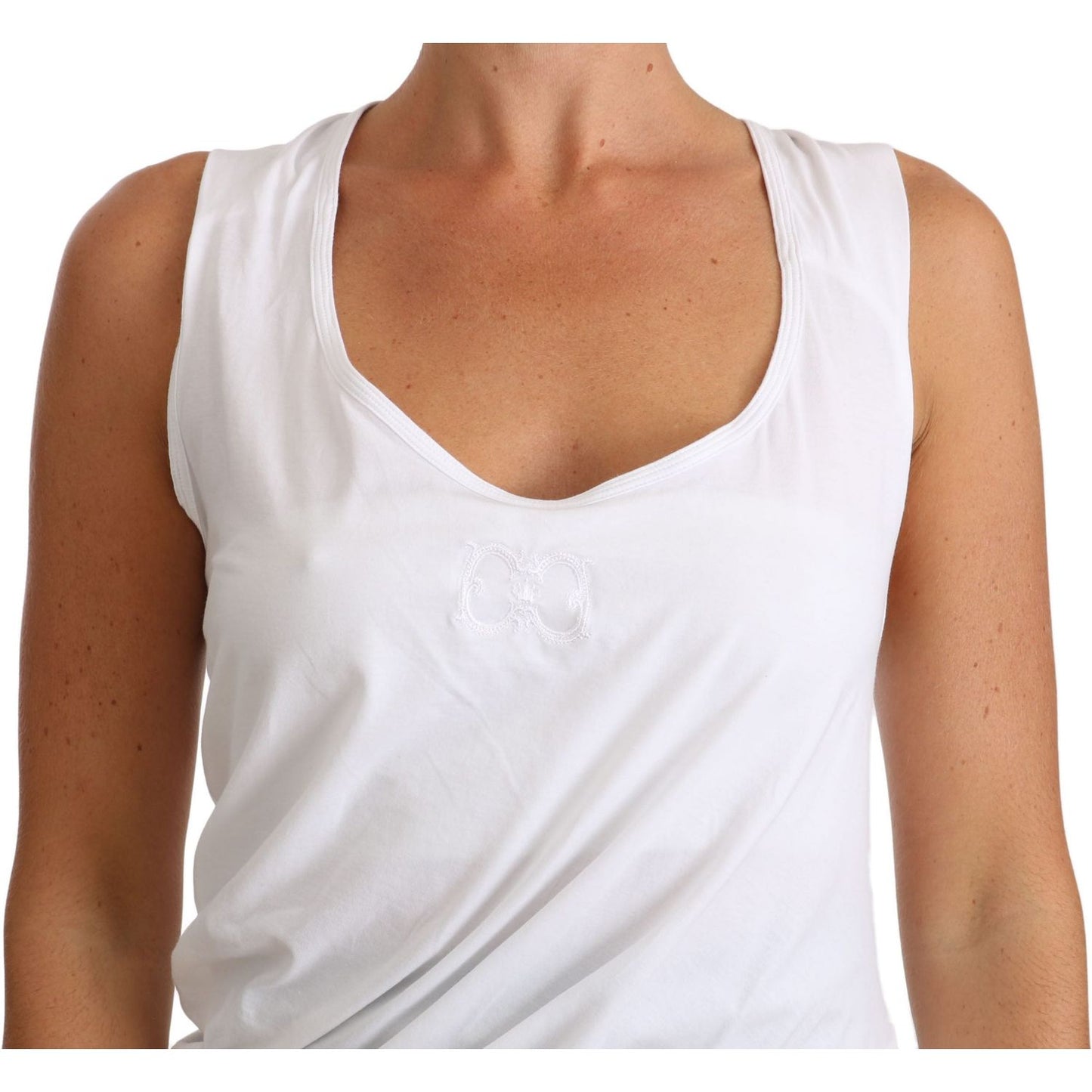 Cavalli White Top Tank CAVALLI T-Shirt Jersey