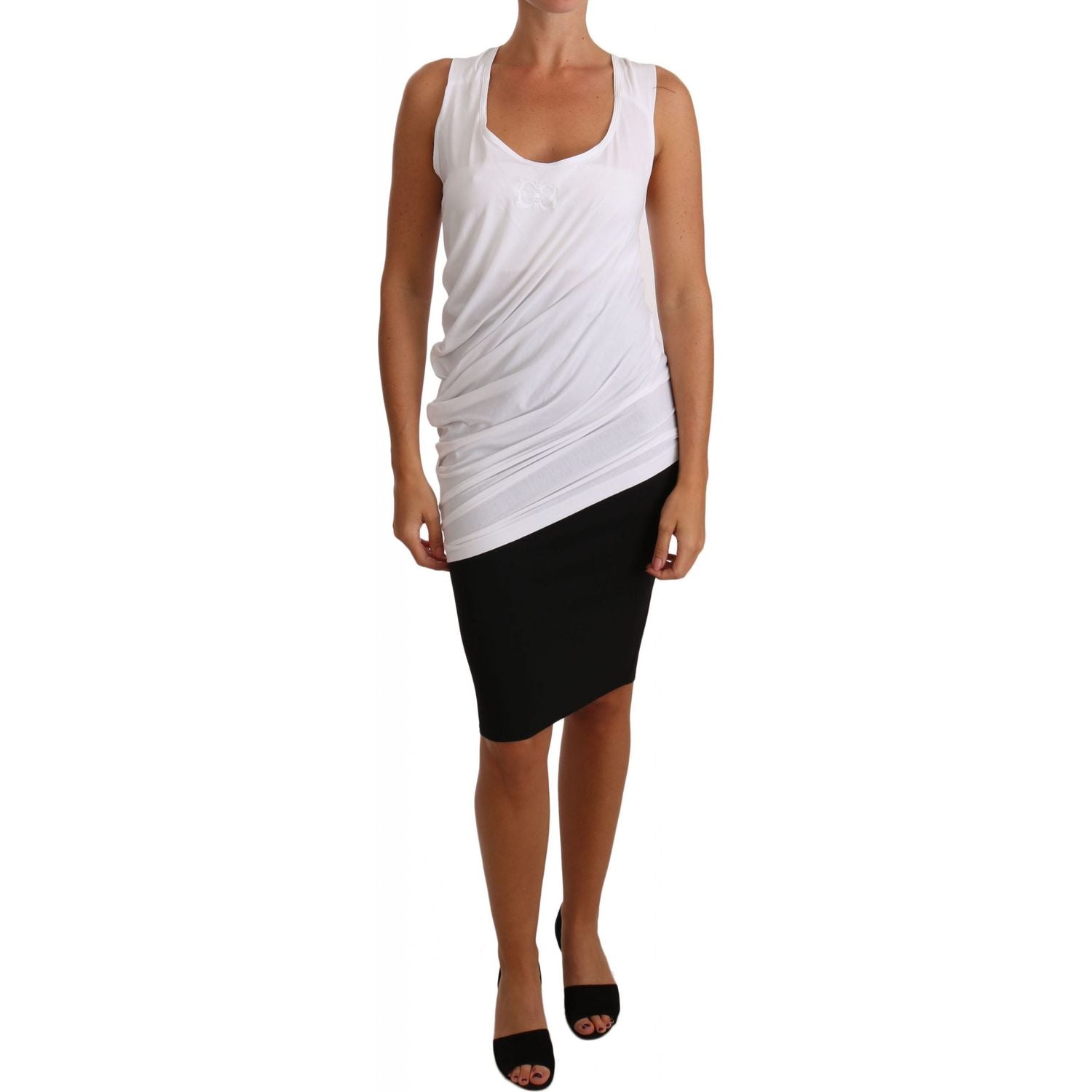 Cavalli White Top Tank CAVALLI T-Shirt Jersey