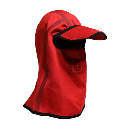 Dolce & Gabbana Red Logo Polyester Wide Brim Balaclava Hat