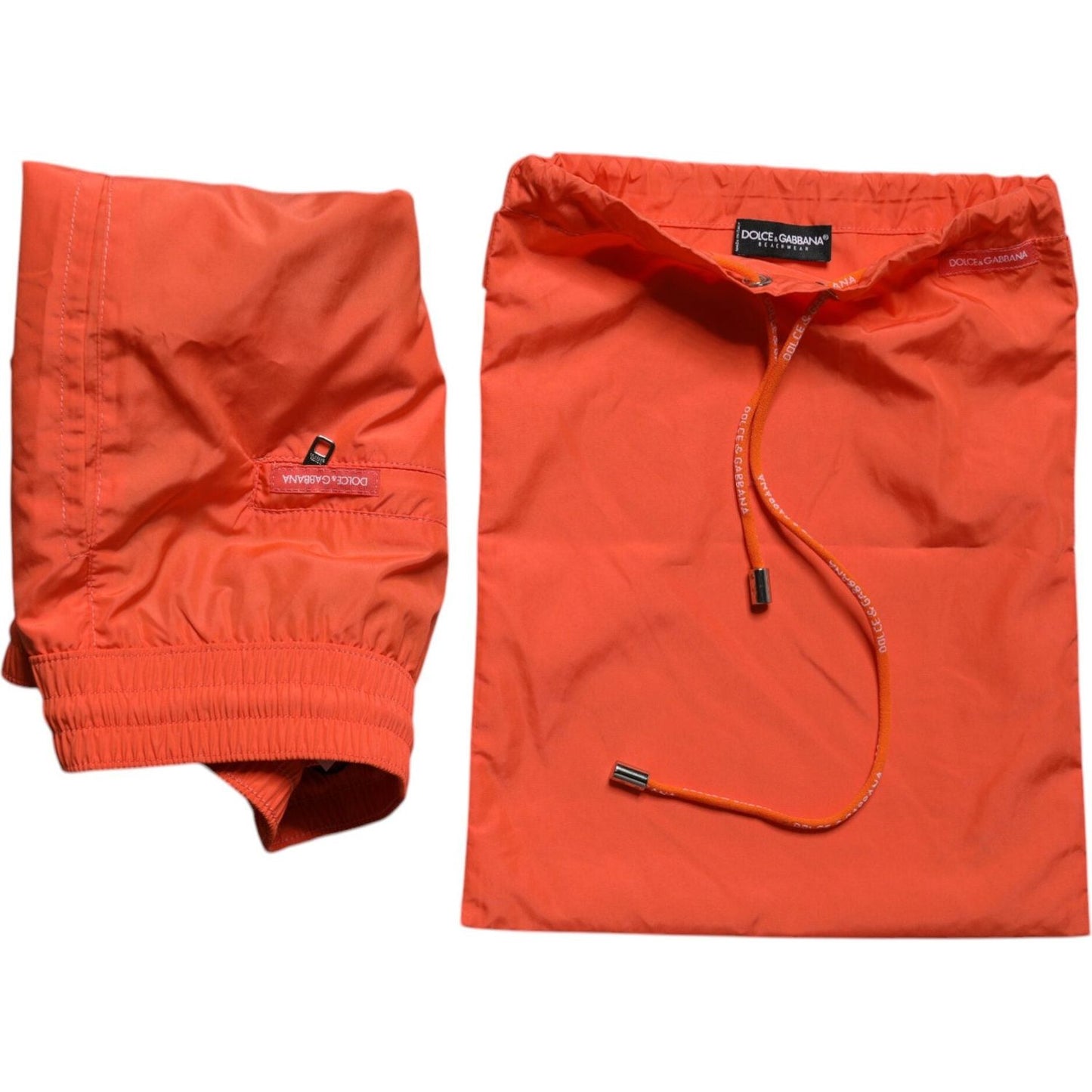 Dolce & Gabbana Orange Polyester Beachwear Shorts 2Pc Swimwear Dolce & Gabbana