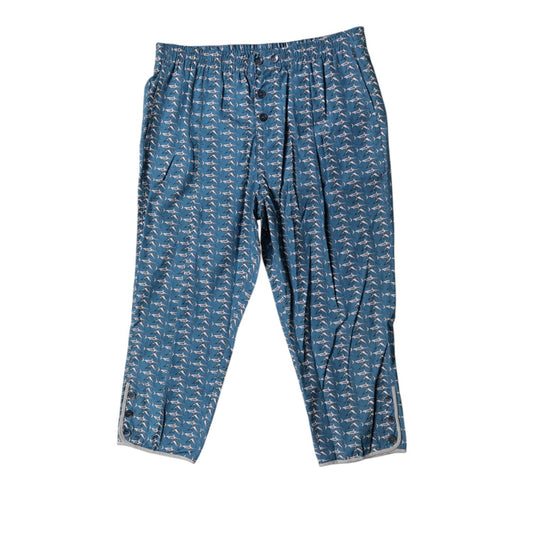 Dolce & Gabbana Blue Shark Print Cropped Beachwear Swimwear