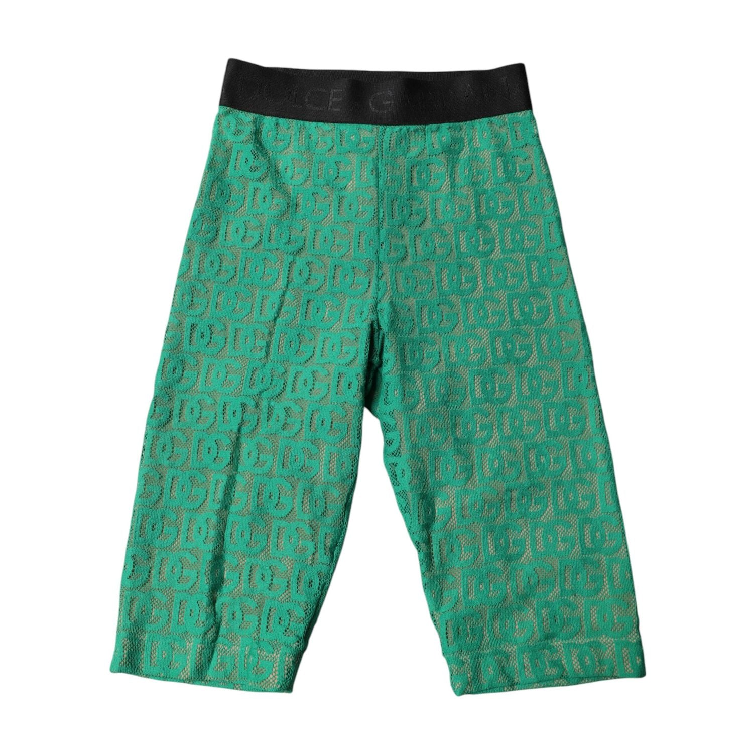 Dolce & Gabbana Green Logo Monogram Cropped Tights Underwear